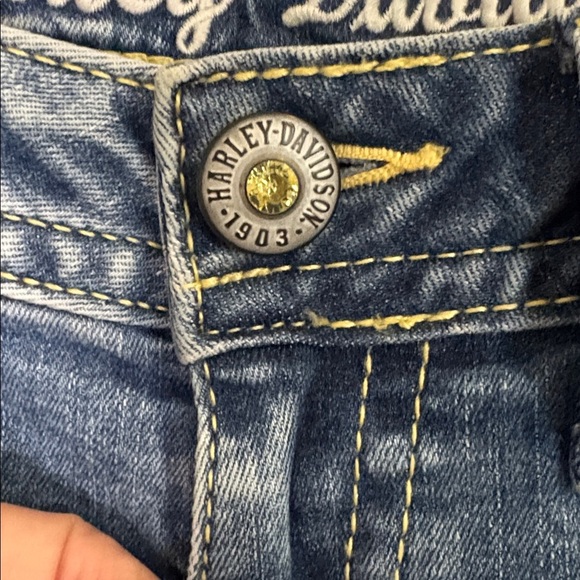 Harley-Davidson Skinny Embellished Low-Rise Wash Jeans 99161-16VW Size 6 - Picture 8 of 16